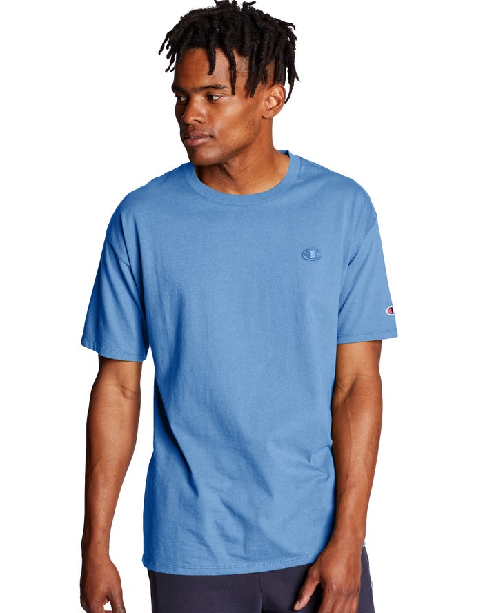 Champion Mens T-Shirt NZ - Classic Jersey Blue ( 3420-TLSJI )